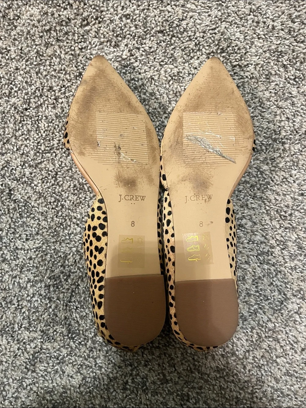 J. Crew Tan and Black Cheetah-Print Pointed-Toe Flats